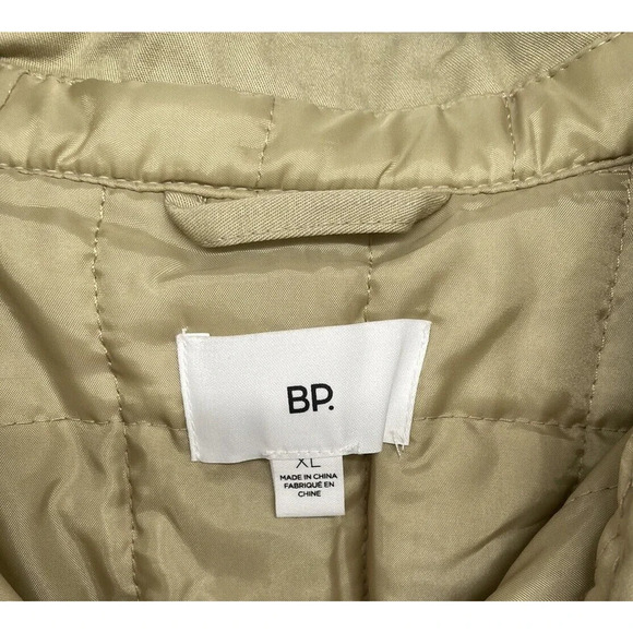 Bp. Women's Shacket Shirt Jacket Quilted with Pockets Button Front Size XL Tan - Picture 13 of 13